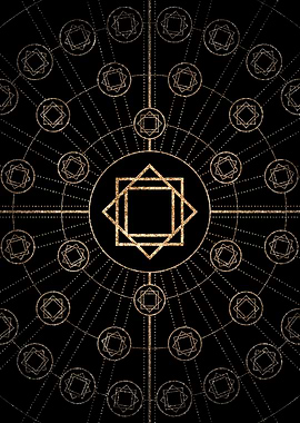 Geometric Gold Glyph Sign