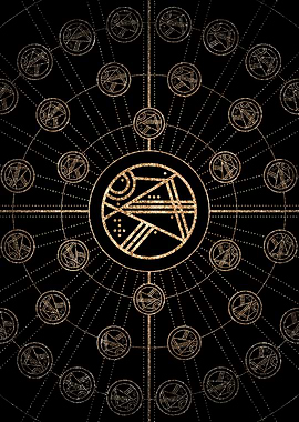 Gold Glitter Glyph Symbol