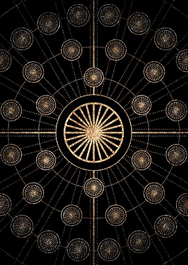 Geometric Gold Glyph Sign