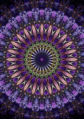 Lilac and golden mandala