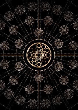 Geometric Gold Glyph Sign