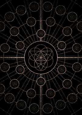 Geometric Gold Glyph Sign