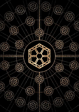 Geometric Gold Glyph Sign