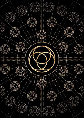 Geometric Gold Glyph Sign