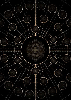 Geometric Gold Glyph Sign