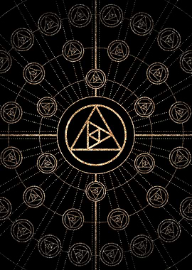 Gold Glitter Glyph Symbol