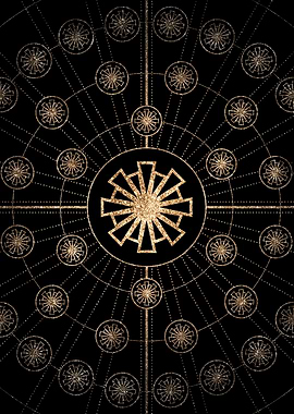 Geometric Gold Glyph Sign