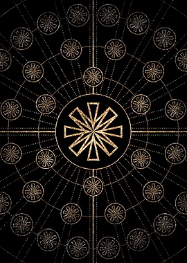 Geometric Gold Glyph Sign