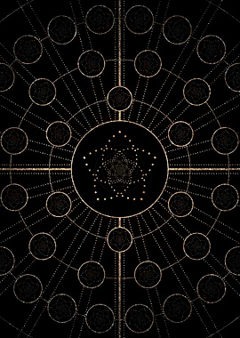 Geometric Gold Glyph Sign