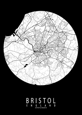 Bristol City Map Full Moon