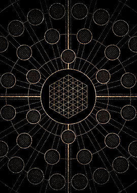 Geometric Gold Glyph Sign