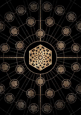 Geometric Gold Glyph Sign