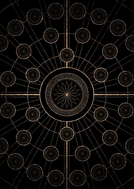 Geometric Gold Glyph Sign