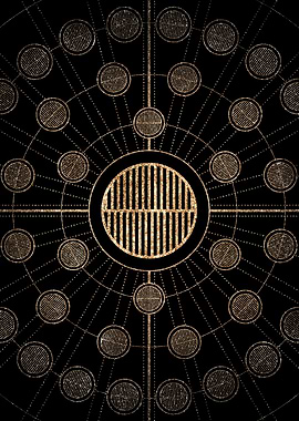 Gold Glitter Glyph Symbol