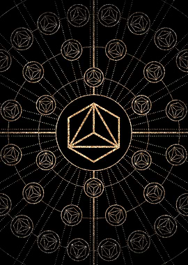 Geometric Gold Glyph Sign