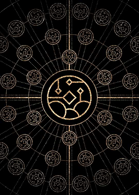 Gold Glitter Glyph Symbol