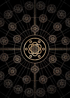 Gold Glitter Glyph Symbol