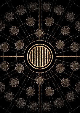 Geometric Gold Glyph Sign