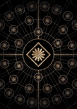 Geometric Gold Glyph Sign