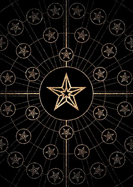 Geometric Gold Glyph Sign