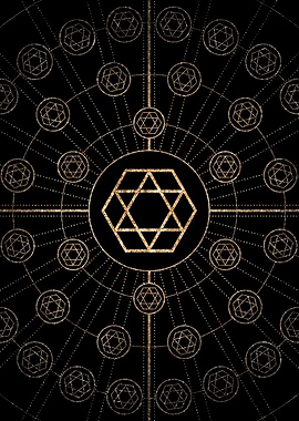 Geometric Gold Glyph Sign