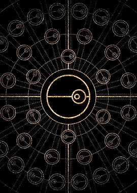 Gold Glitter Glyph Symbol