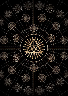 Geometric Gold Glyph Sign