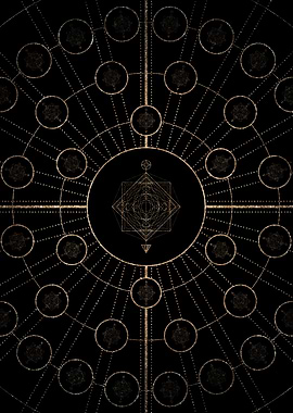 Geometric Gold Glyph Sign