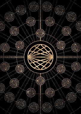 Gold Glitter Glyph Symbol