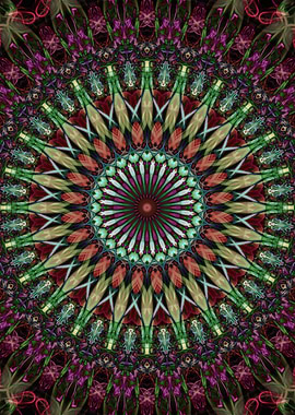Orange and green mandala
