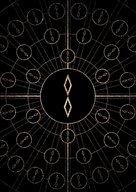 Geometric Gold Glyph Sign