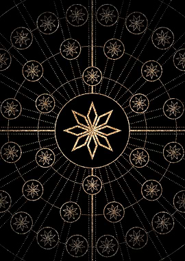 Geometric Gold Glyph Sign