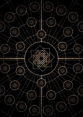 Geometric Gold Glyph Sign