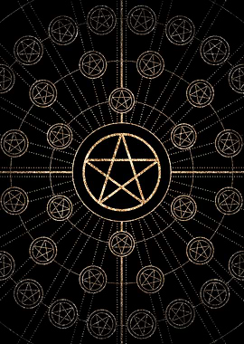 Geometric Gold Glyph Sign