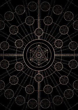 Geometric Gold Glyph Sign