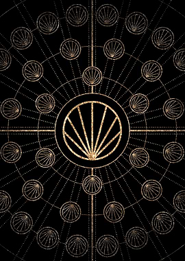 Gold Glitter Glyph Symbol