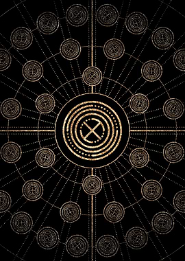 Gold Glitter Glyph Symbol