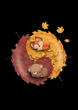 Autumn Fox Bear Japan Yoga