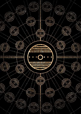 Gold Glitter Glyph Symbol