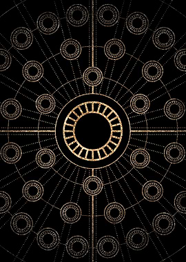 Geometric Gold Glyph Sign