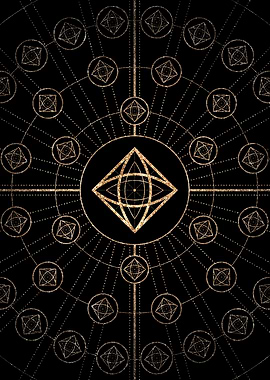 Geometric Gold Glyph Sign