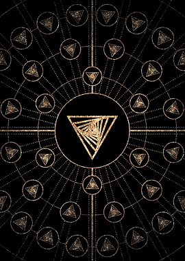 Geometric Gold Glyph Sign