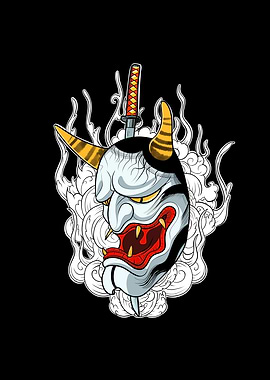 Japanese Katana Devil Mask
