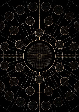 Geometric Gold Glyph Sign