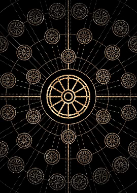 Geometric Gold Glyph Sign