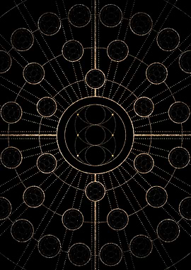 Geometric Gold Glyph Sign