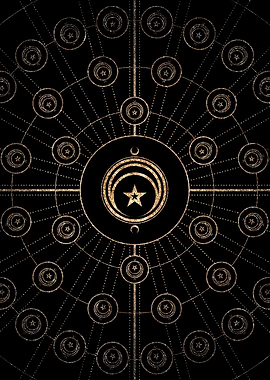 Geometric Gold Glyph Sign