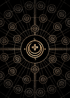 Geometric Gold Glyph Sign