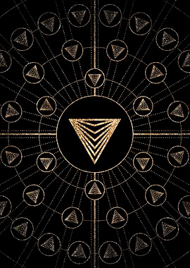 Geometric Gold Glyph Sign