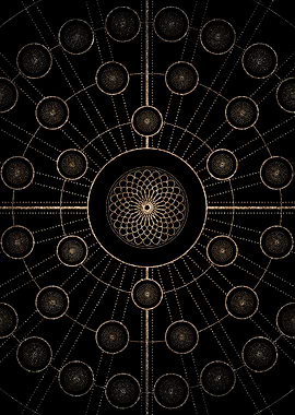 Geometric Gold Glyph Sign